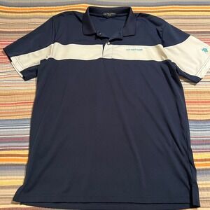 US Polo Assn Mens Golf Polo Shirt Navy White Stripe‎ XL Polyester Short Sleeve
